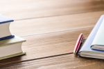 Desk with books